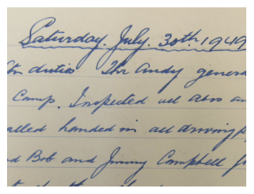 a hand written latter dated on Saturday July 30th, 1949